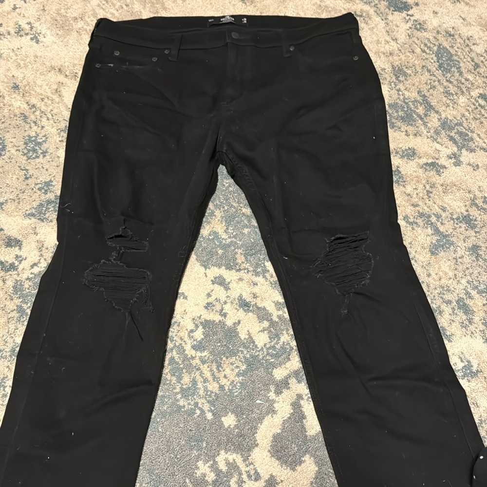 Men Hollister ripped black jeans 38/30